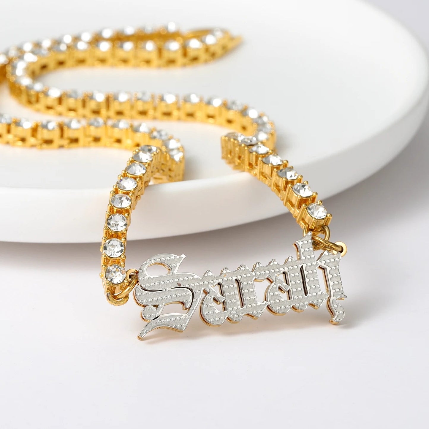 Old English 3D Plated Name Necklace