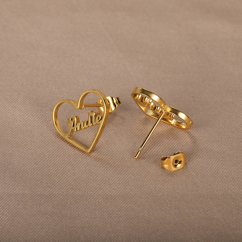 Hearted Blush Name Earrings