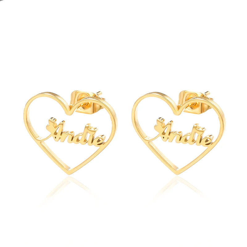 Hearted Blush Name Earrings