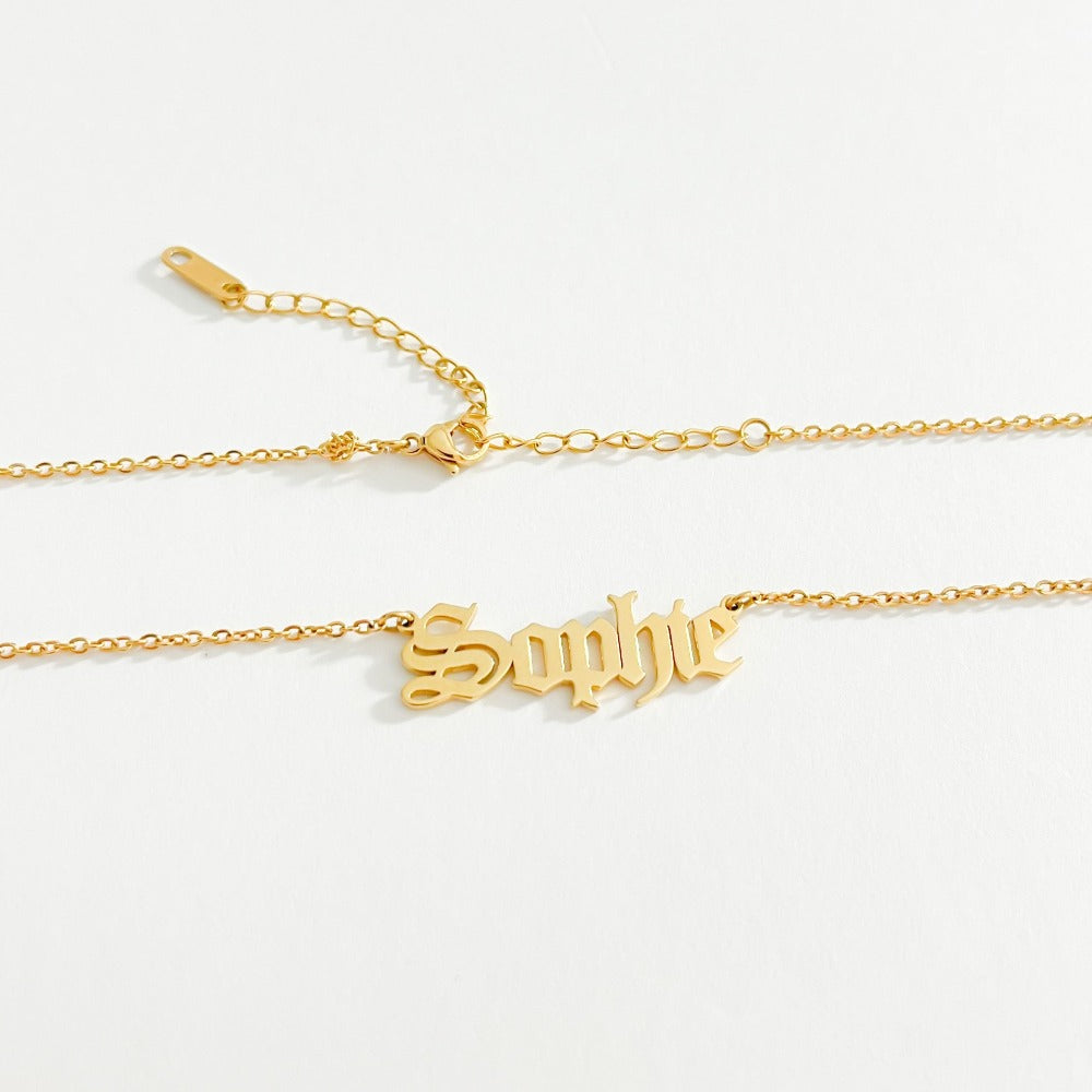 Old English Name Necklace