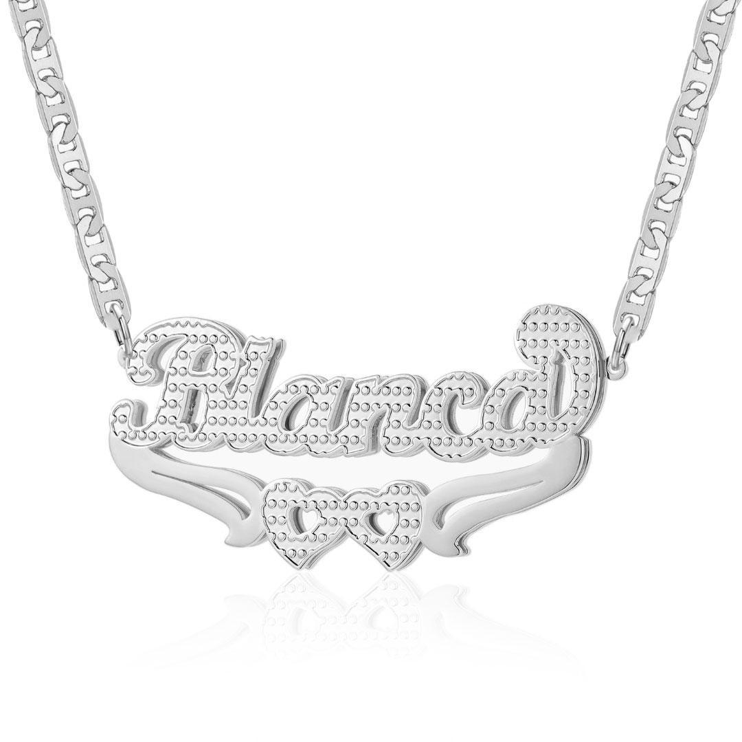 Double Hearted 3D Plated Name Necklace