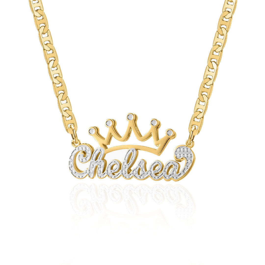 Crown 3D Plated Name Necklace