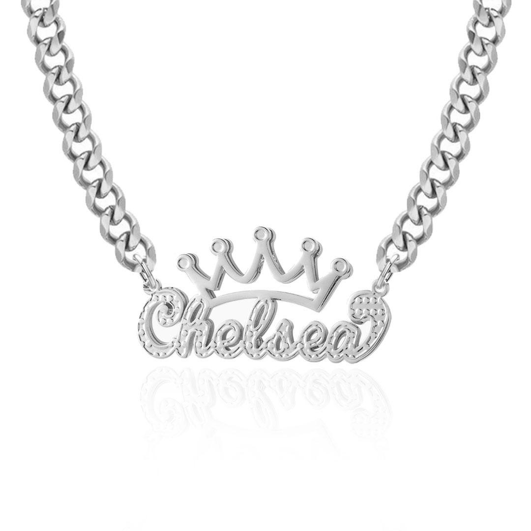 Crown 3D Plated Name Necklace