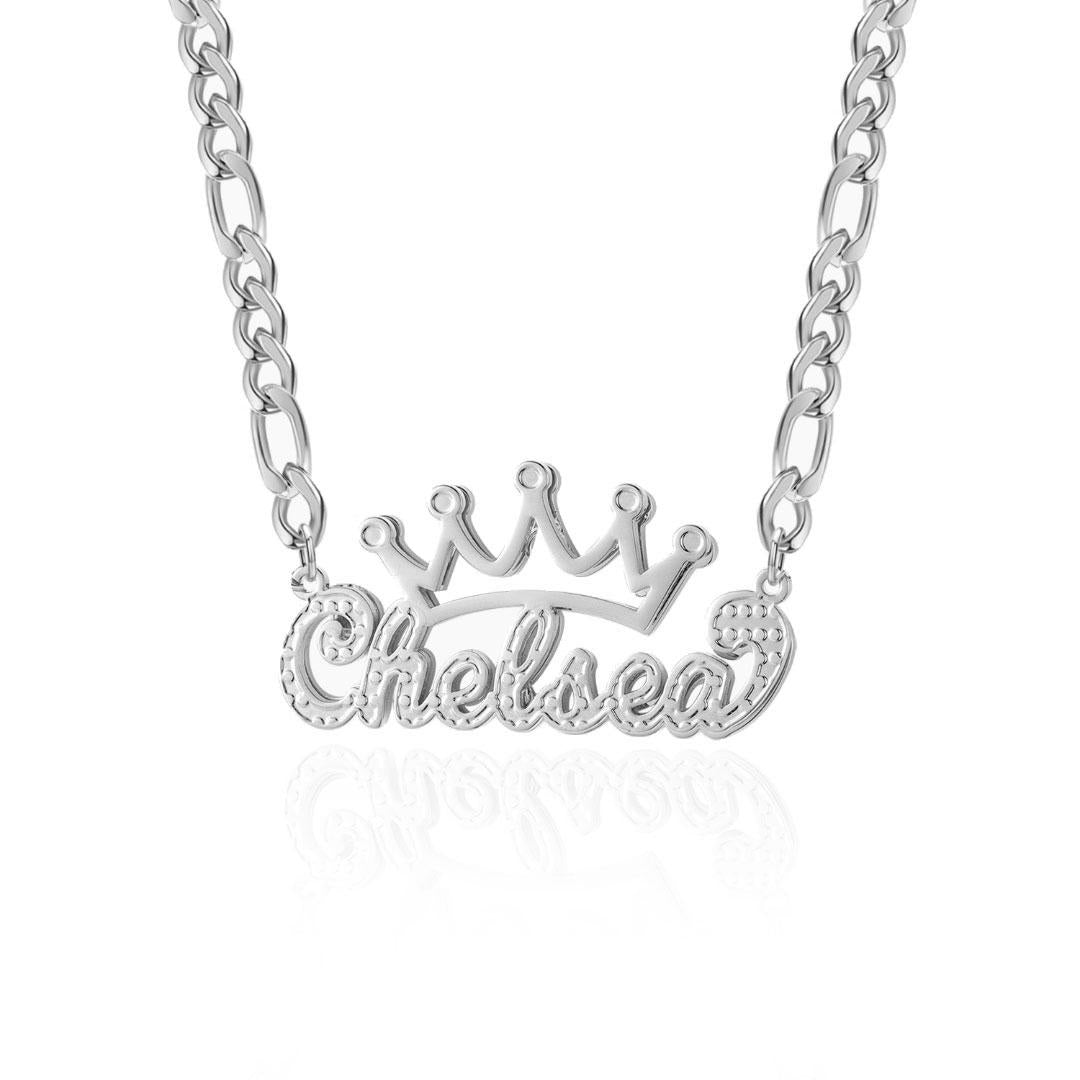 Crown 3D Plated Name Necklace