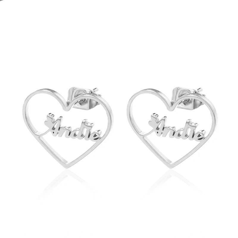 Hearted Blush Name Earrings