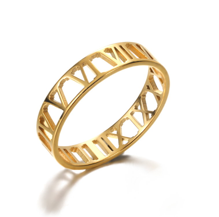 Hollow Roman Numeral Ring