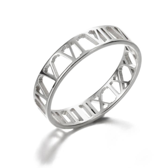 Hollow Roman Numeral Ring