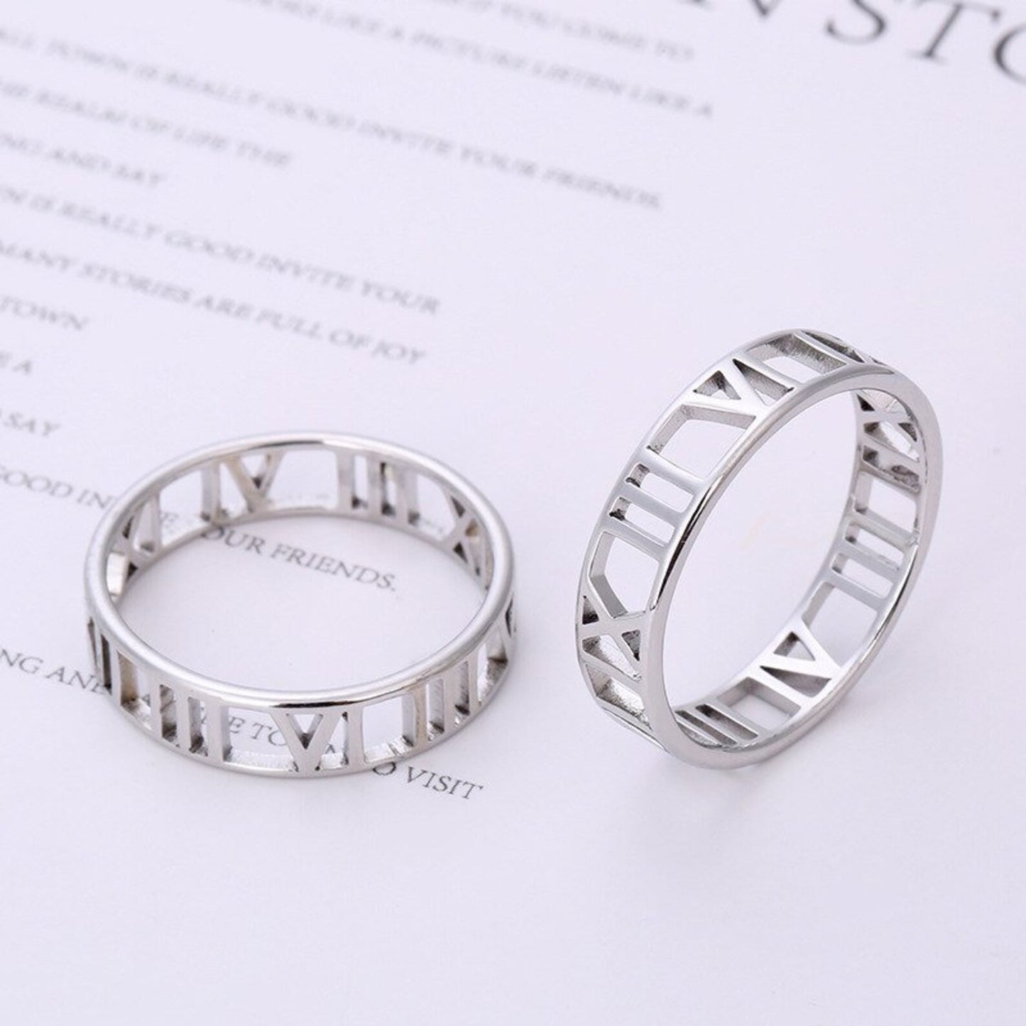 Hollow Roman Numeral Ring