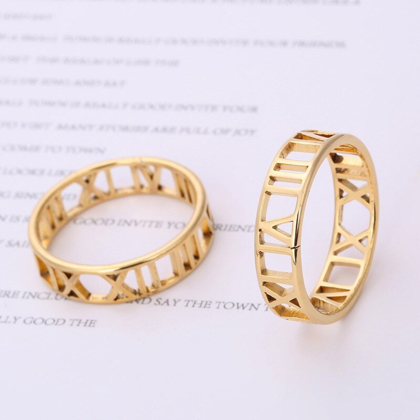 Hollow Roman Numeral Ring