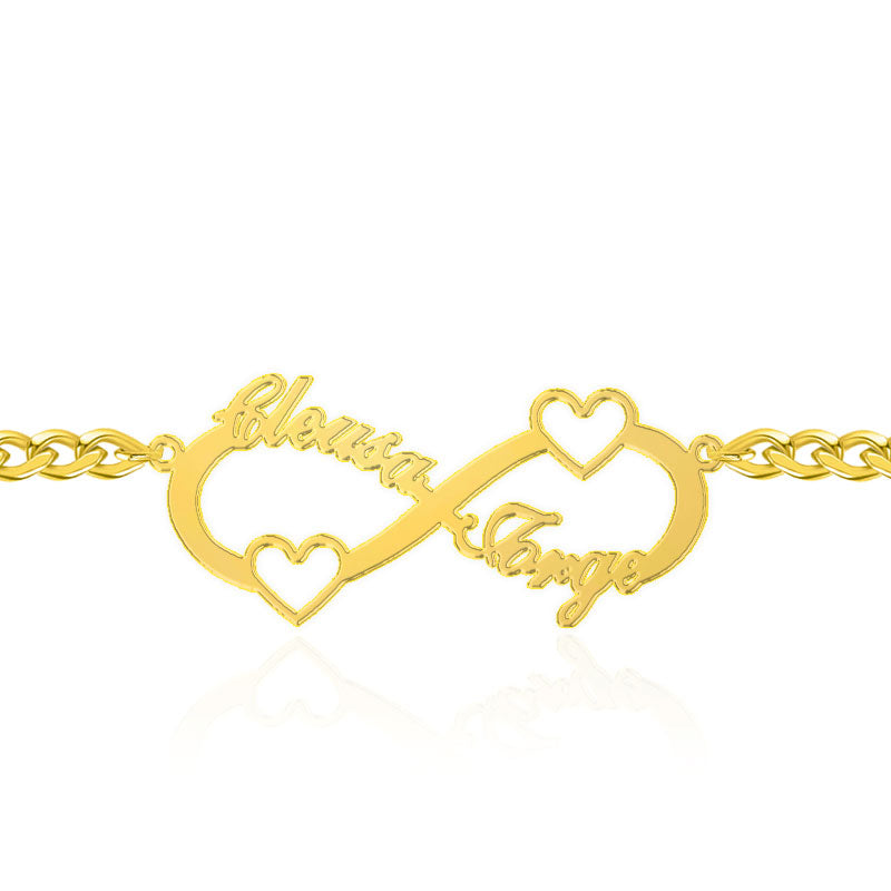 Infinity Heart Name Anklet