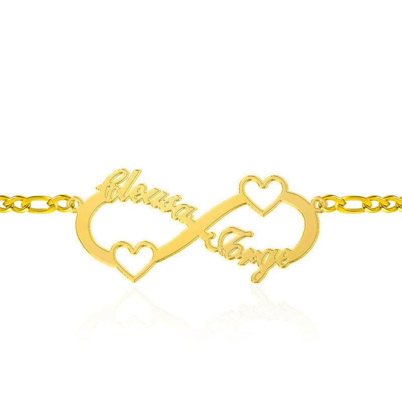 Infinity Heart Name Bracelet