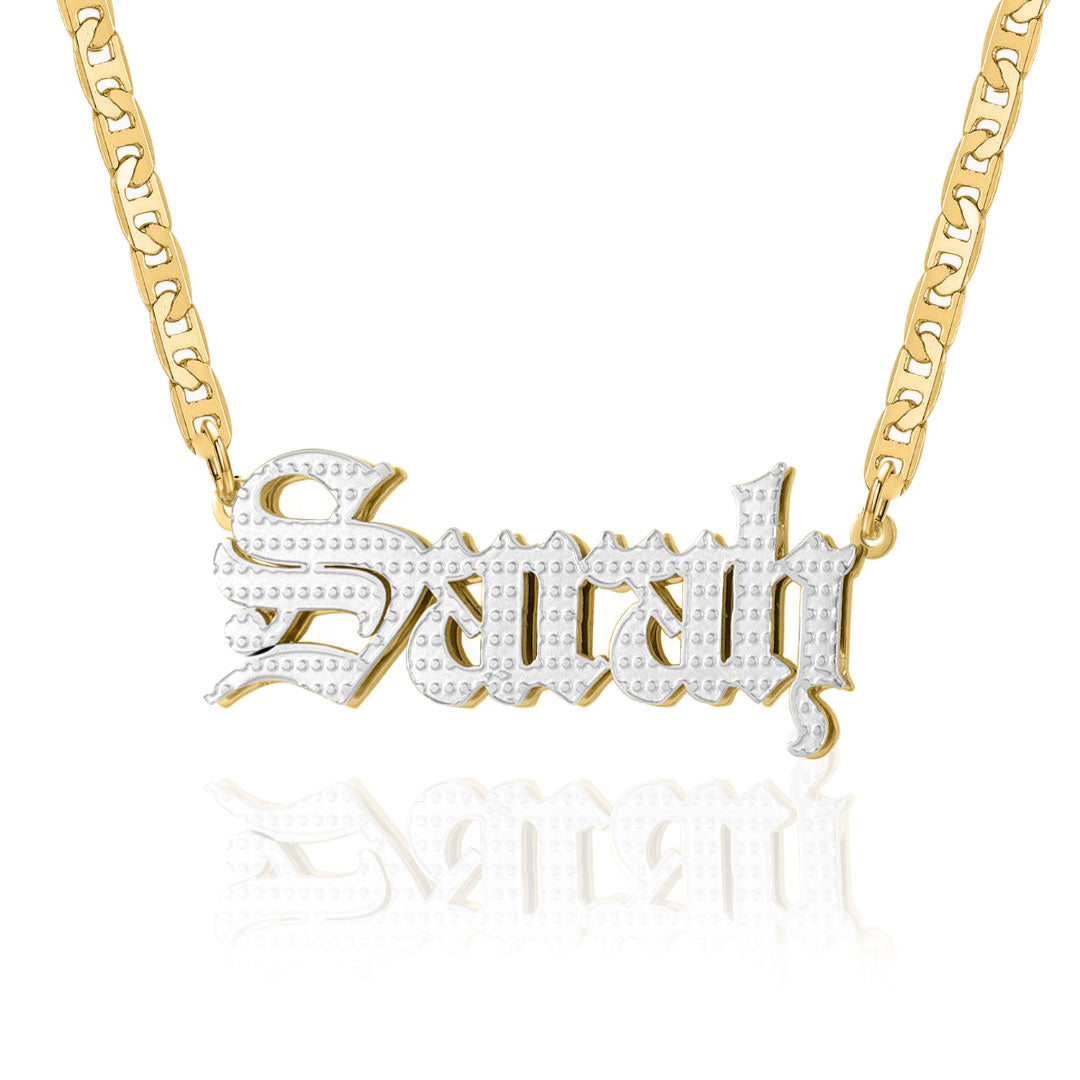 Old English 3D Plated Name Necklace