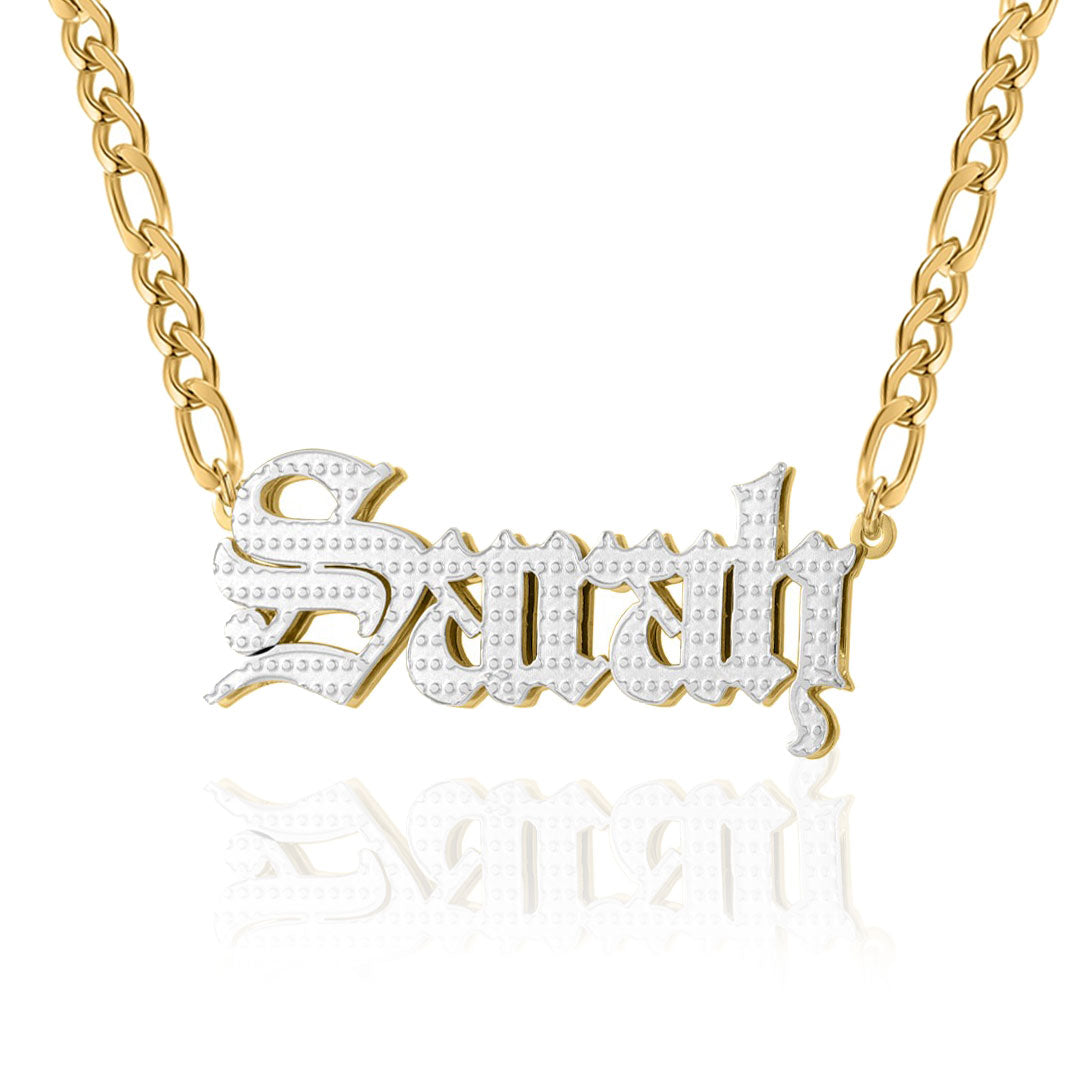 Old English 3D Plated Name Necklace