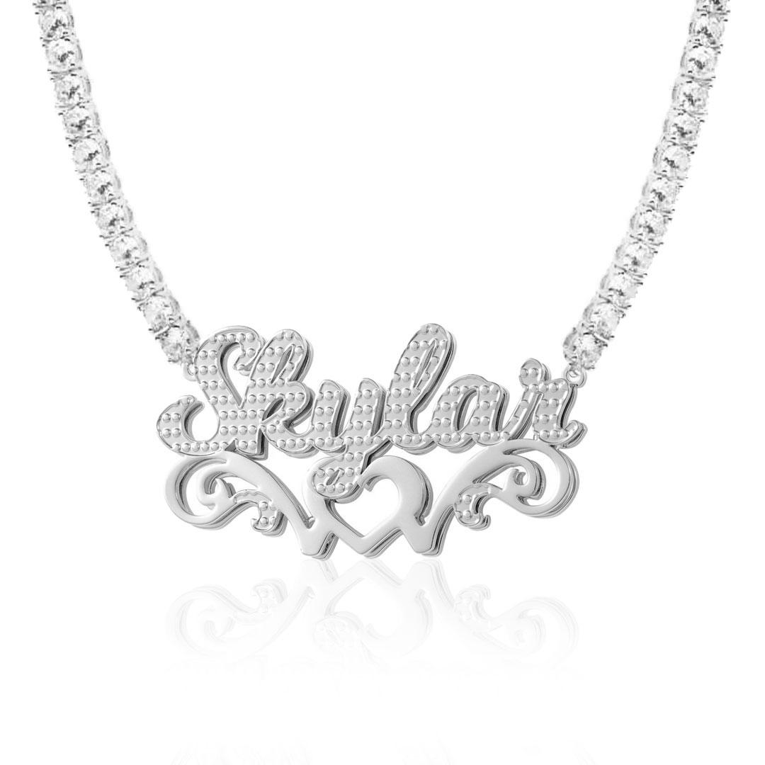 Love Bow 3D Plated Name Necklace