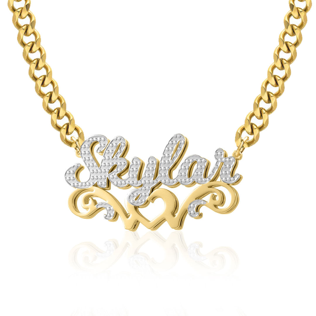 Love Bow 3D Plated Name Necklace