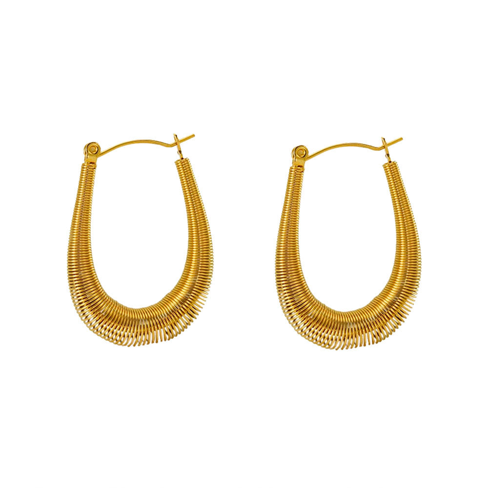 Textured Tear Drop Hoop Earrings