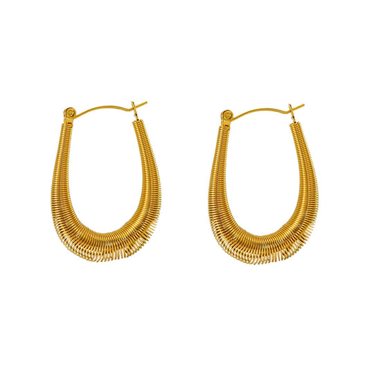 Textured Tear Drop Hoop Earrings