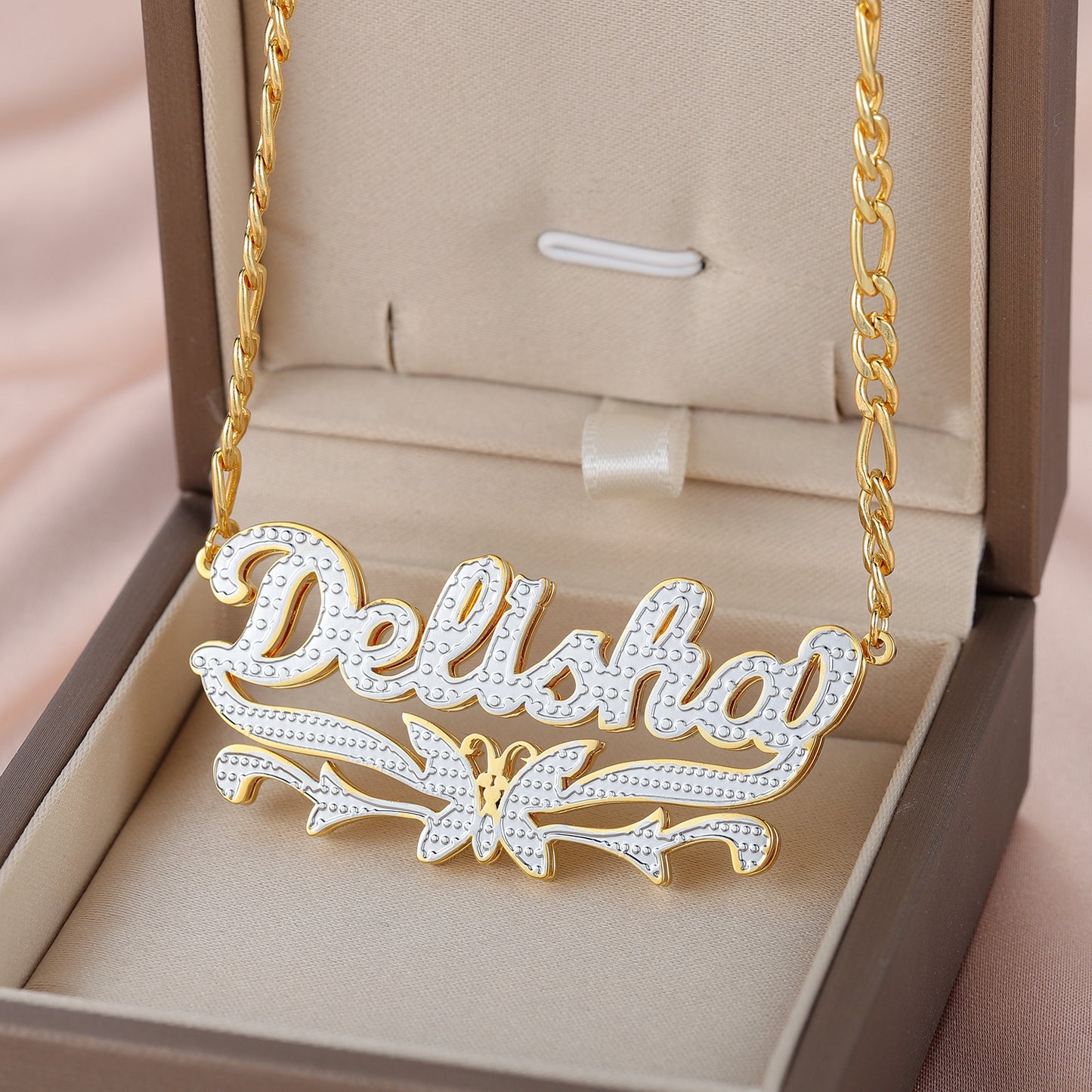 Butterfly 3D Plated Name Necklace