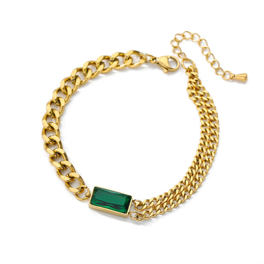 Emerald Cuban Bracelet