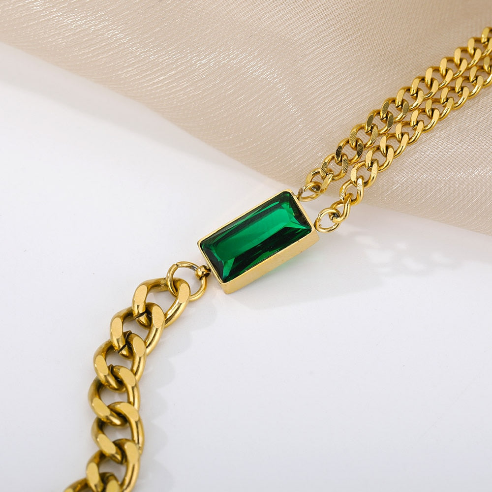 Emerald Cuban Bracelet