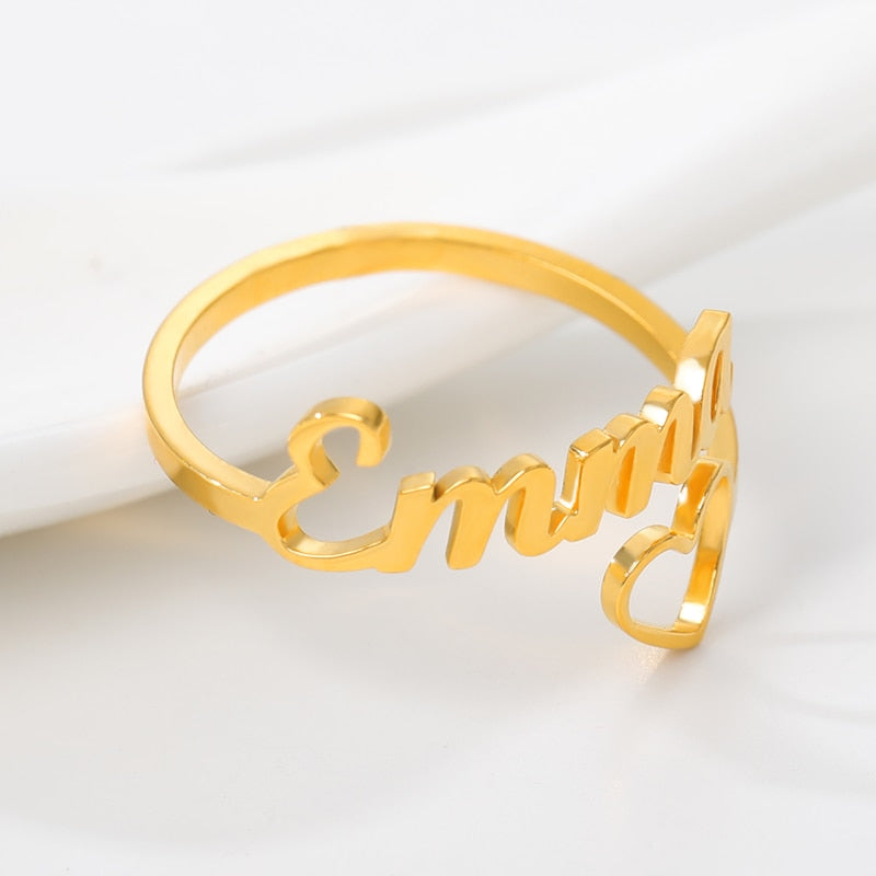 Heart Name Ring