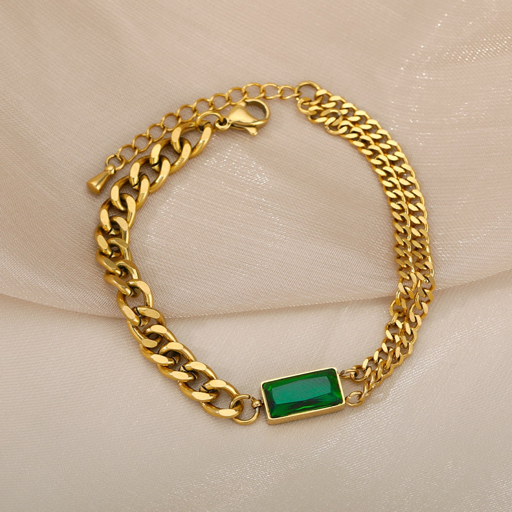 Emerald Cuban Bracelet