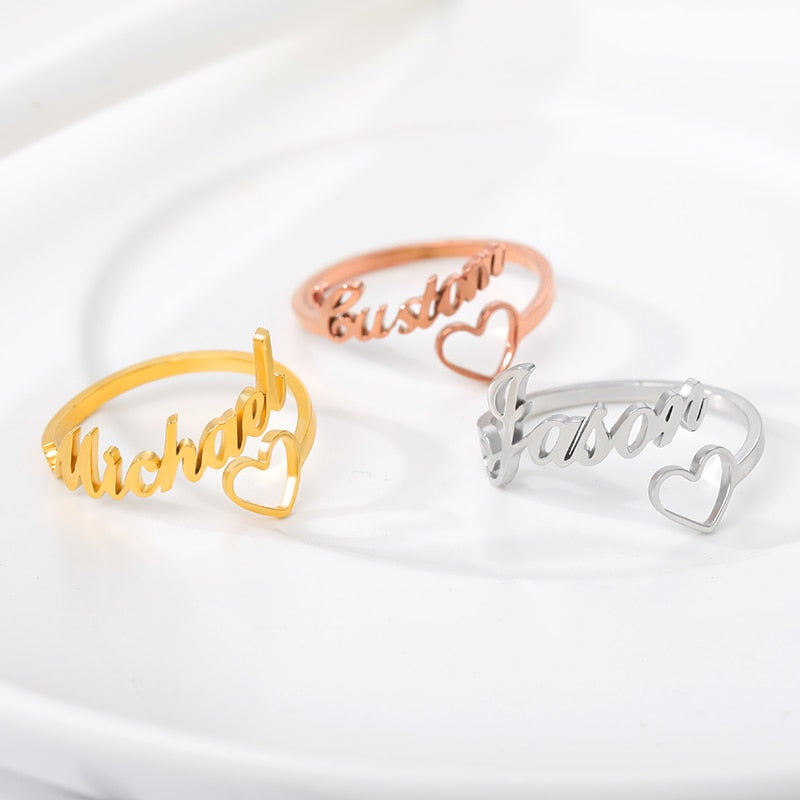 Heart Name Ring