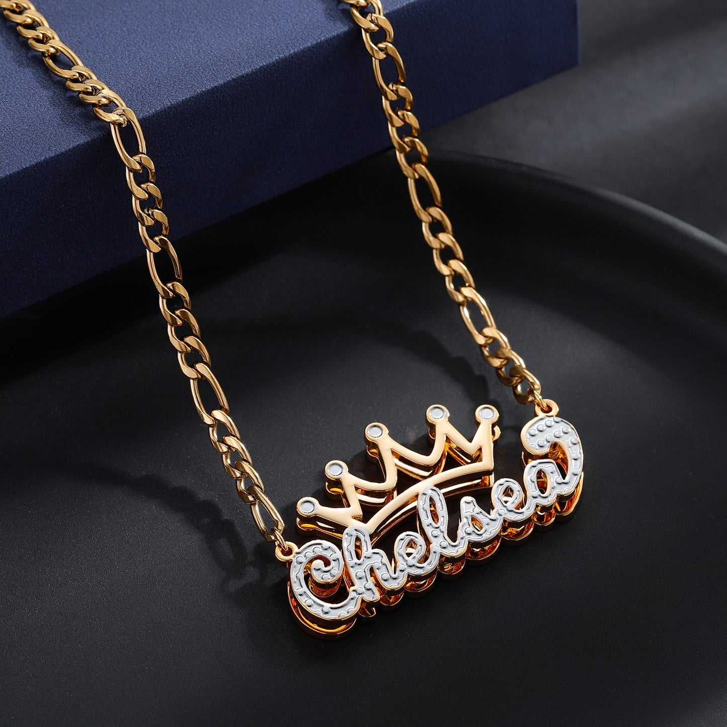 Crown 3D Plated Name Necklace