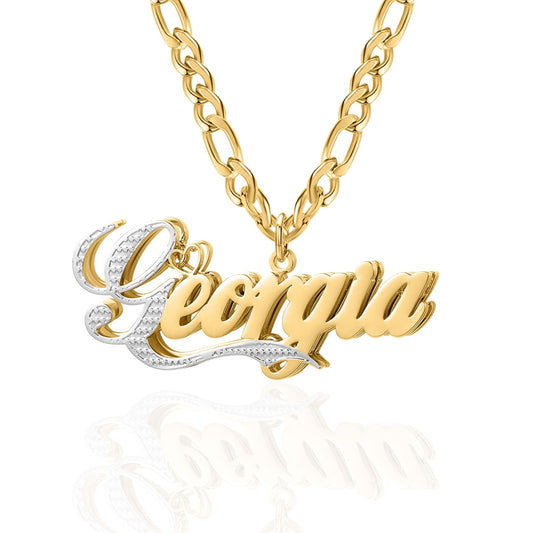 Classic 2-Tone 3D Plated Name Pendant