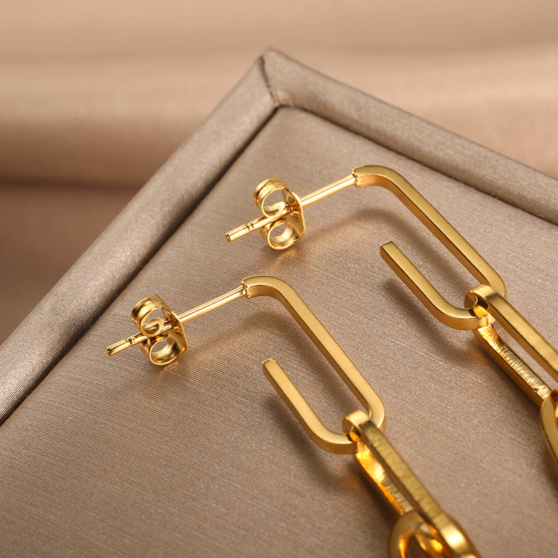 Paper Clip Earrings [Gold]