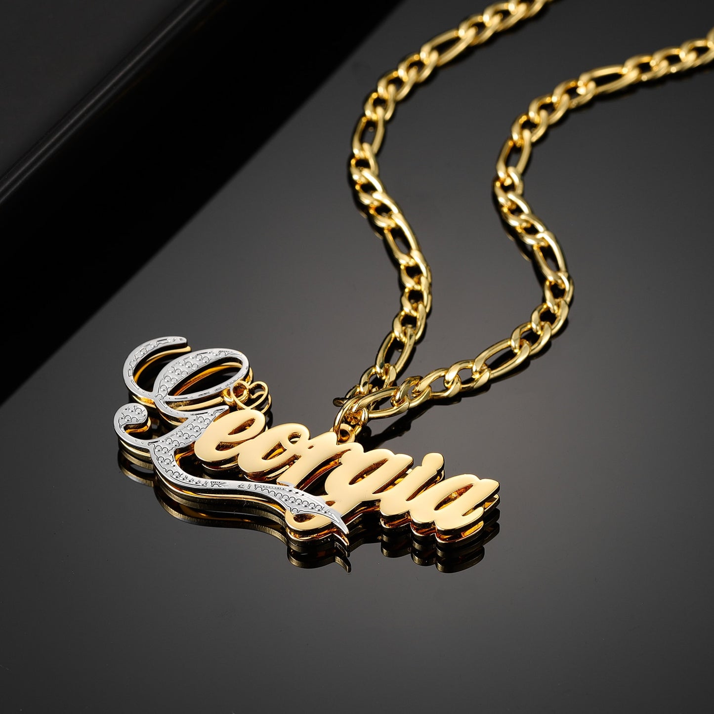 Classic 2-Tone 3D Plated Name Pendant