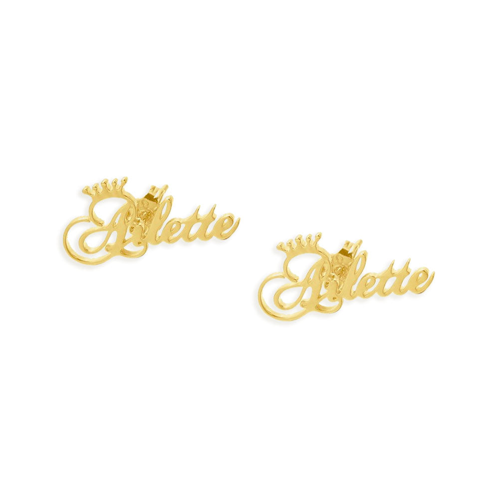 Crown Name Earrings