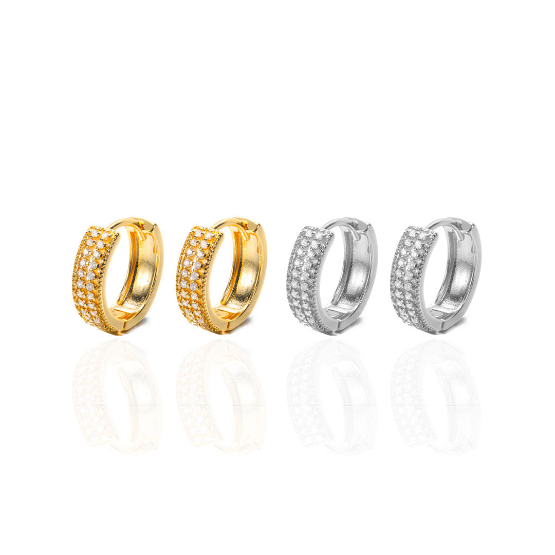 CZ Hoop Earrings [Gold + Silver]