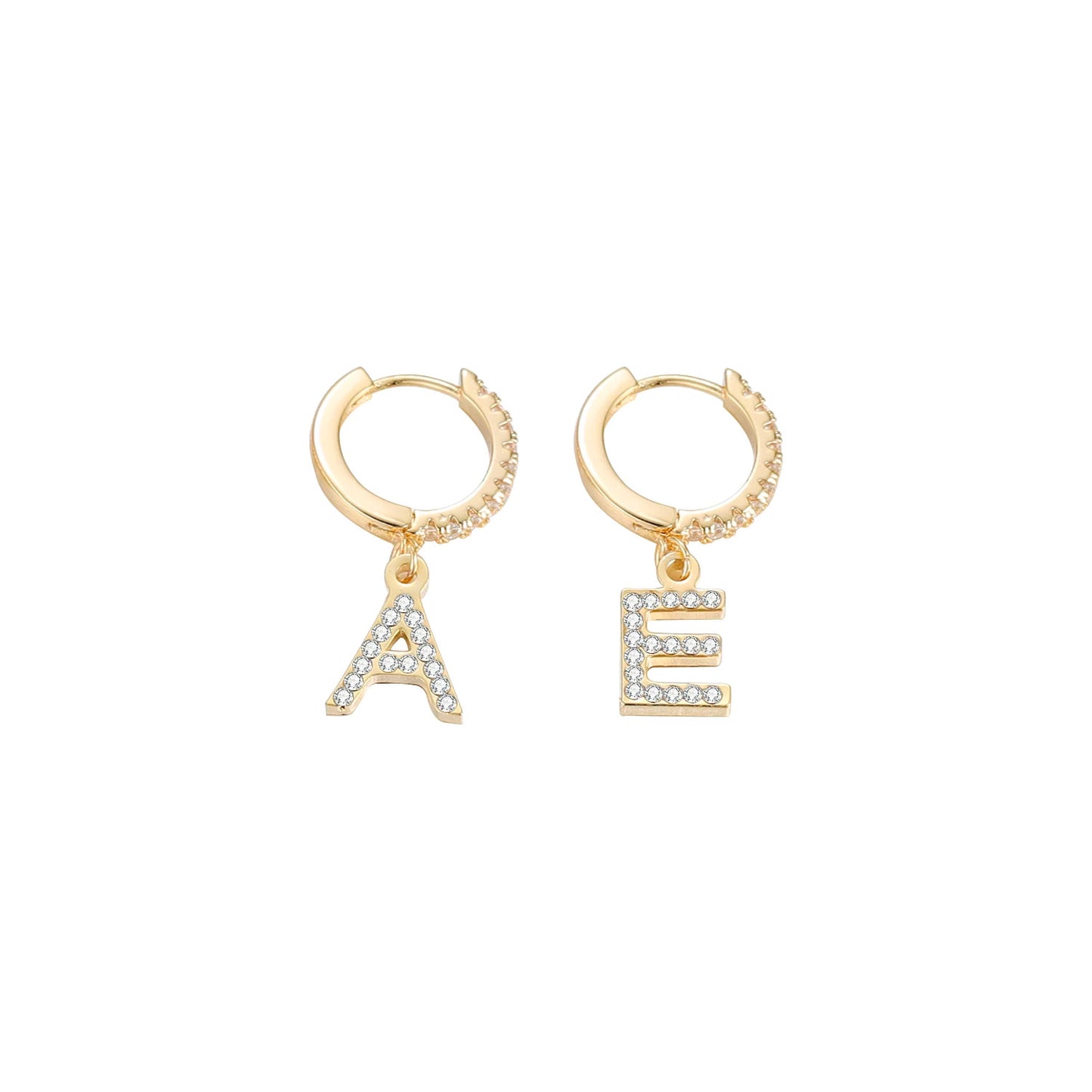 Iced Initial Hoop Earrings