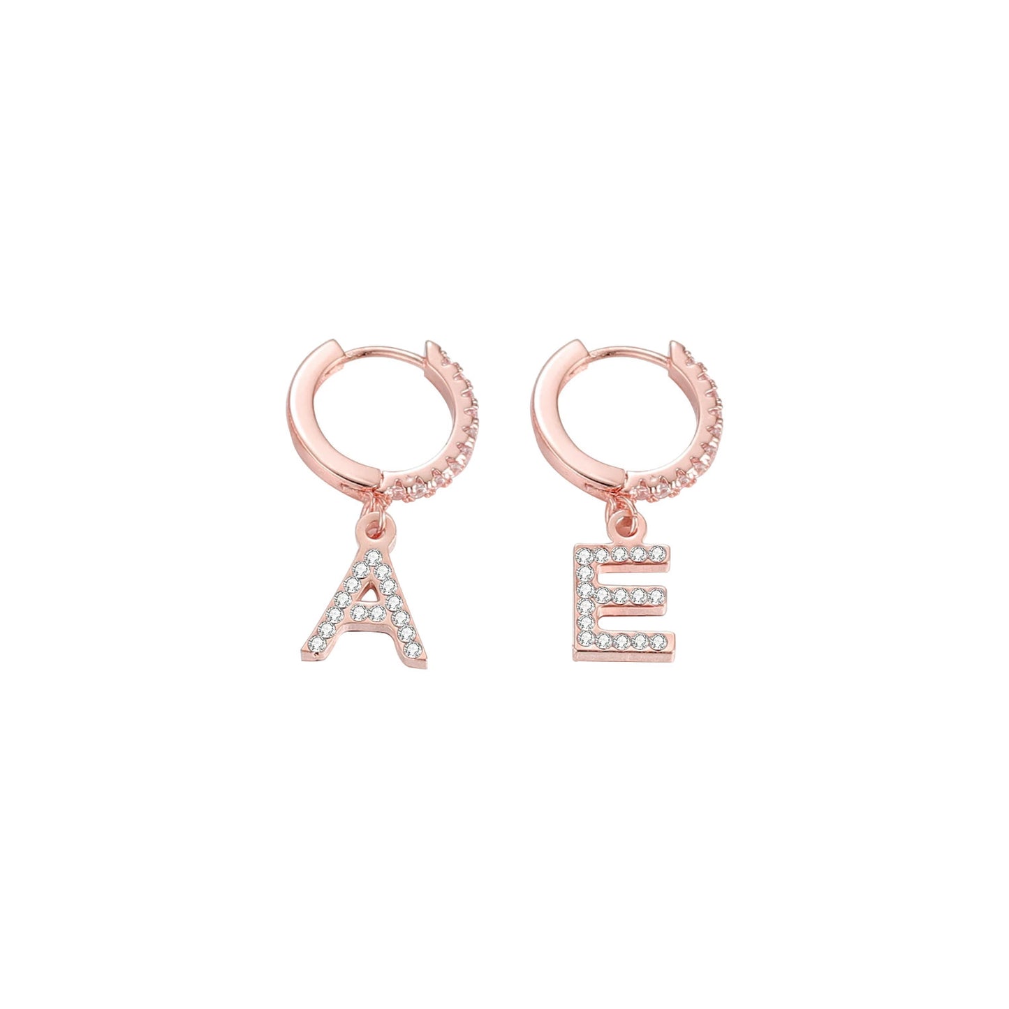 Iced Initial Hoop Earrings