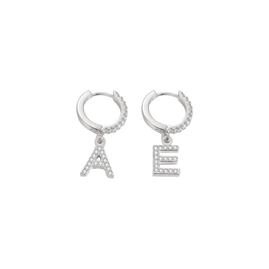 Iced Initial Hoop Earrings