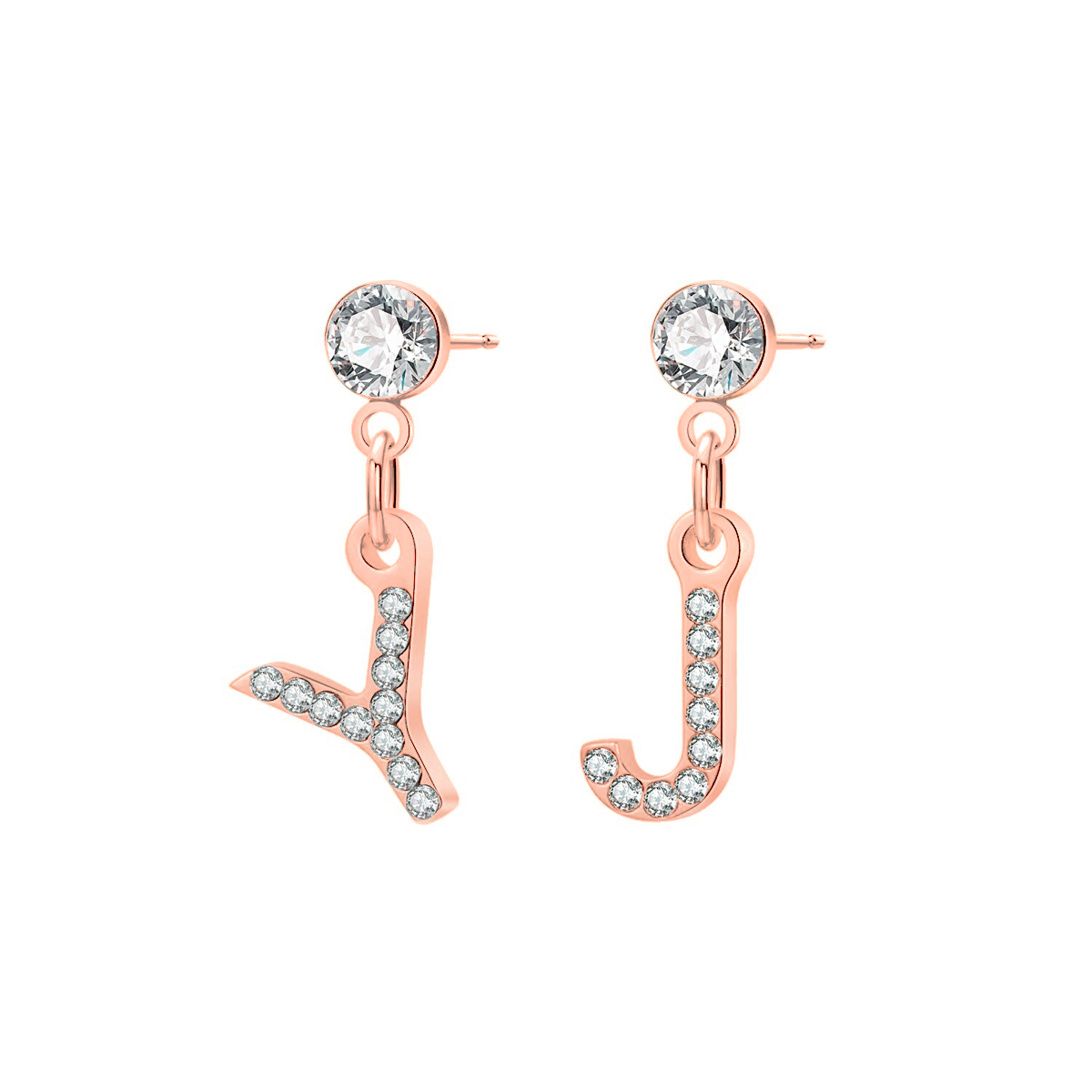 Iced Initial Dangle Earrings