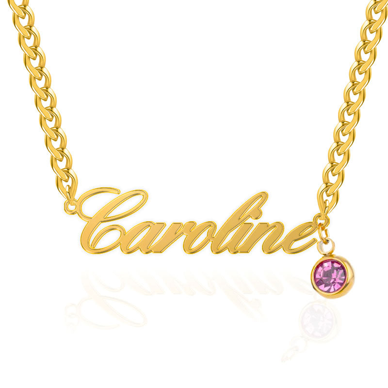 LUX Birthstone Name Necklace