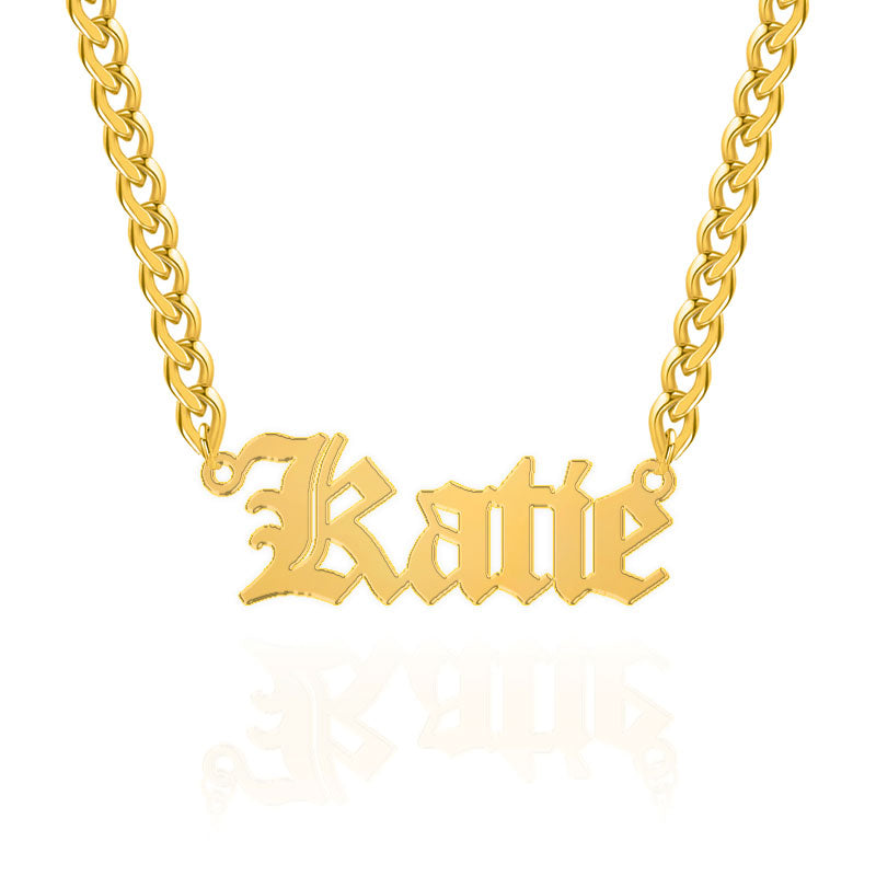 Old English Name Necklace