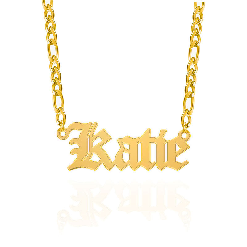 Old English Name Necklace