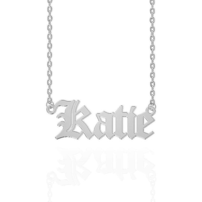 Old English Name Necklace